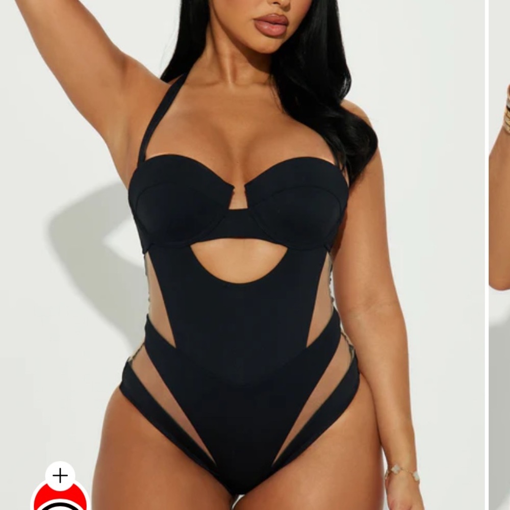 Fashion Nova Black One Piece Swimsuit